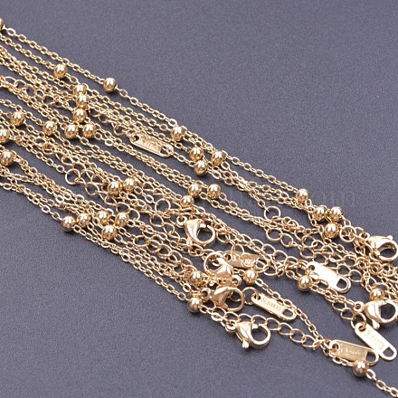 304 Stainless Steel Satellite Chain Necklace PW-WG28967-02-1