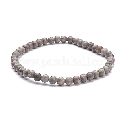 Bracelet extensible en perles de pierre naturelle maifanite/maifan rondes de 4.5 mm BJEW-JB07088-04-1