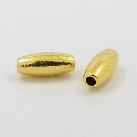 チベットの銀の米ビーズ  無鉛の  ニッケルフリー及びカドミウムフリーの  アンティーク黄金  約17mm長  8 mm幅  厚さ7mm  穴：3.5mm GLFH10280Y-NF-1