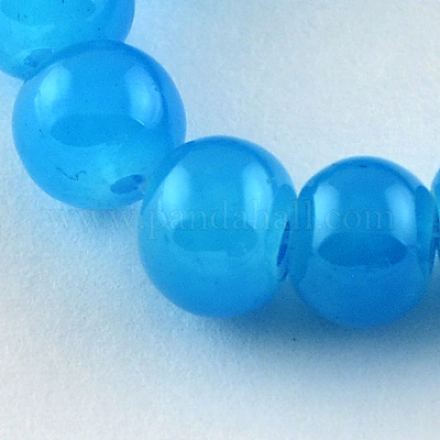 Chapelets de perles en verre imitation jade DGLA-S076-8mm-18-1