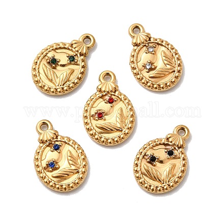 Подвески из нержавеющей стали 304 с паве из стразов STAS-G369-14G-1