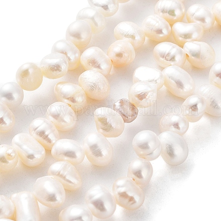 Hebras de perlas de agua dulce cultivadas naturales PEAR-J007-81A-1