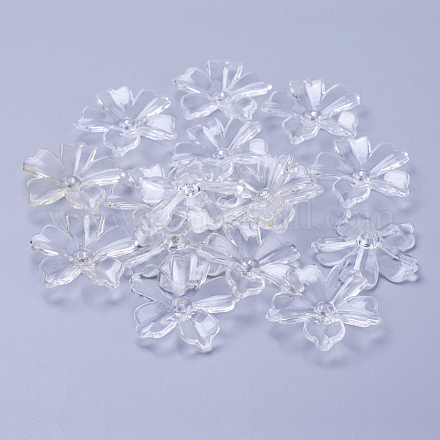Flower Acrylic Beads PL670Y-1-1