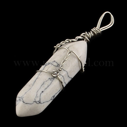 Synthetic Howlite Stone Double Terminated Pointed Pendants G-R278-63-1