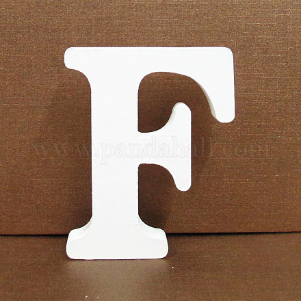 手紙木製装飾品  家の結婚式の装飾撮影の小道具  文字.f  100x100x15mm LETT-PW0002-61F-1