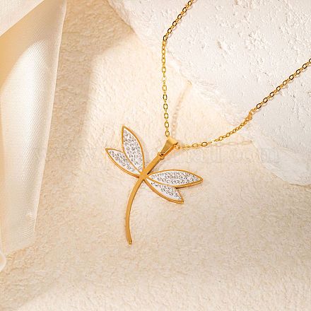 Ожерелья с подвеской Dragonfly из хирургической нержавеющей стали 316l со стразами для женщин FS-WGEBED8-01-1