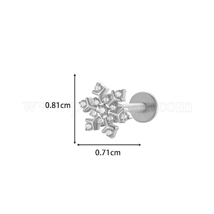 Серьги для хряща из титанового сплава с микропаве из кубического циркония WGCFBAF-16-1