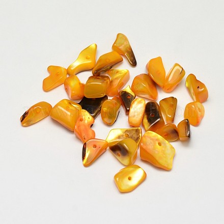 Perles de chips de pépites de coquillages naturels teints BSHE-O007-04D-1