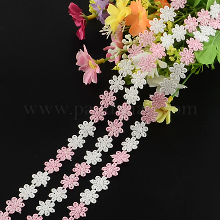 花のポリエステルリボン  ギフト包装用  カラフル  1/2インチ（13mm）x1mm  約15ヤード/バンドル（13.716メートル/バンドル） NWIR-R022-03-1