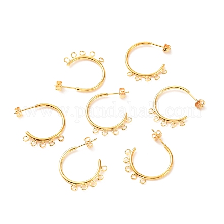 Brass Stud Earring Findings KK-F824-001G-1