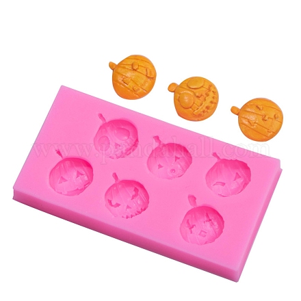Stampi per fondente in silicone alimentare con zucca di Halloween fai da te DIY-F072-17-1