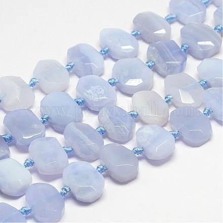 Natural Blue Lace Agate Beads Strands G-P186-05-1