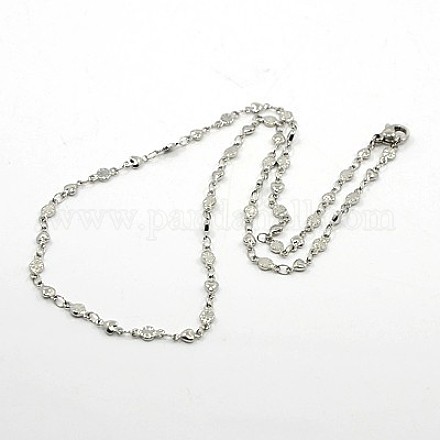 Flower Chain Necklace for Women NJEW-F027-36-1
