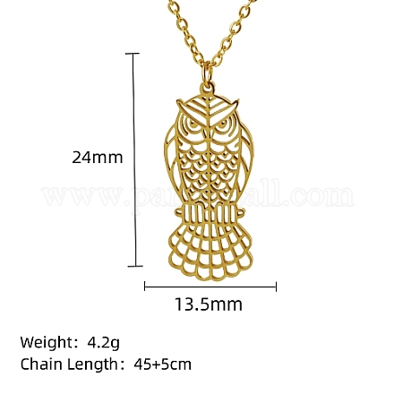 Collar con colgante de acero inoxidable chapado en oro real de 18k GF1493-14-1