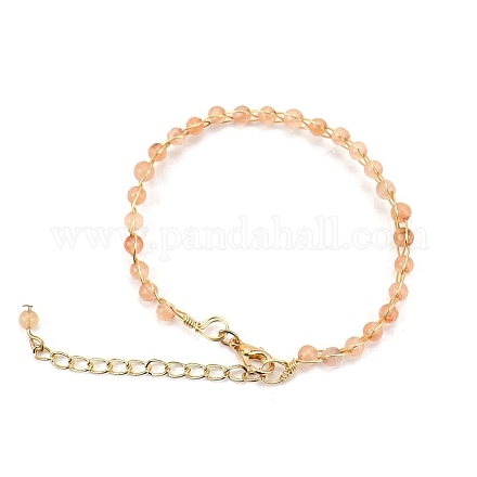 Adjustable Natural Rose Quartz Beaded Bracelet with Lobster Claw Clasp PW-WG23015-05-1