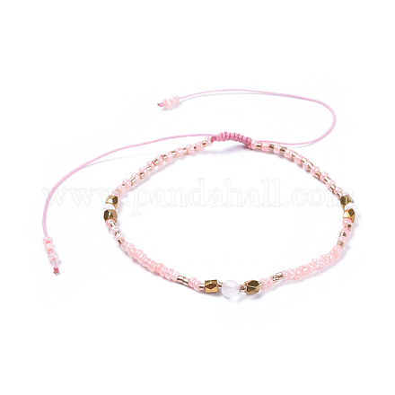 Verstellbarer Nylonfaden geflochtene Perlen Armbänder BJEW-JB04379-03-1