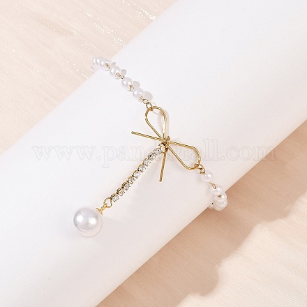 Браслеты с подвесками из нержавеющей стали 304 и кристаллами и стразами BJEW-G755-03G-1