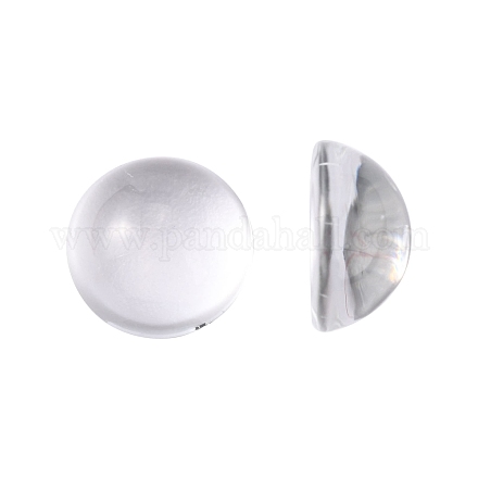 透明な半円形のガラスカボション  透明  12x5.5mm GGLA-R027-12mm-1
