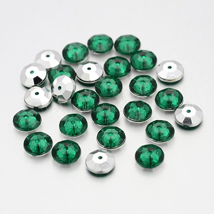 Faceted Flat Round Taiwan Acrylic Rhinestone Beads ACRT-M02-8-03-1