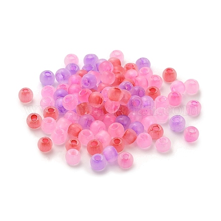 Perles de rocaille rondes en verre style œil de chat GLAA-G110-01B-1