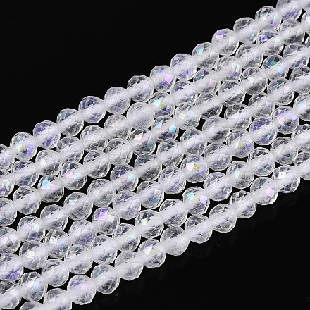 Нити из натуральных кварцевых бусин с цветным покрытием G-T144-A07-05-1