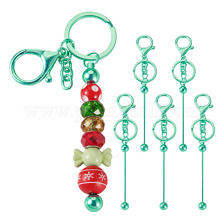 Spritewelry 5 Stück Perlen-Schlüsselanhänger aus Legierung und Messing für Schmuckherstellung DIY-SW0001-16A-1