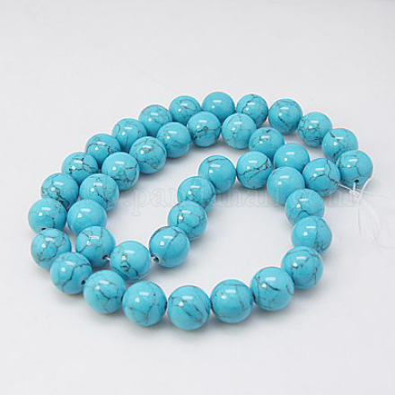 Chapelets de perles en turquoise synthétique X-TURQ-H038-10mm-XXS09-1