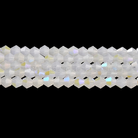 Nachahmung Jade galvanisieren Glasperlen Stränge GLAA-F029-J4mm-D06-1