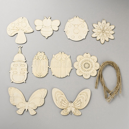 Комплект деревянных подвесных подвесок своими руками DIY-WH20007-18A-1