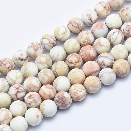 Natural Imperial Jasper Beads Strands X-G-A175C-8mm-01-1
