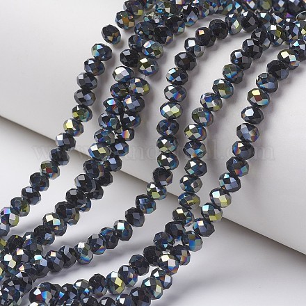 Electroplate Opaque Glass Beads Strands EGLA-A034-P4mm-S02-1
