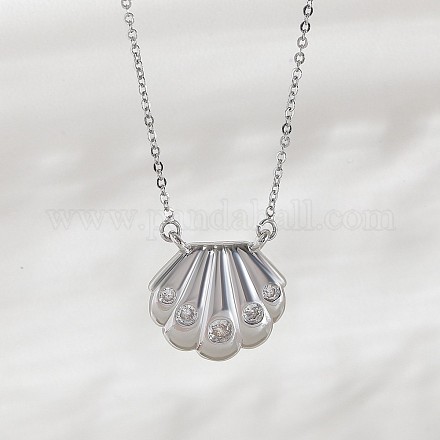 Ожерелья с подвесками Ocean Summer из латуни с прозрачными кубическими цирконами и паве FS-WG82AA1-20-1