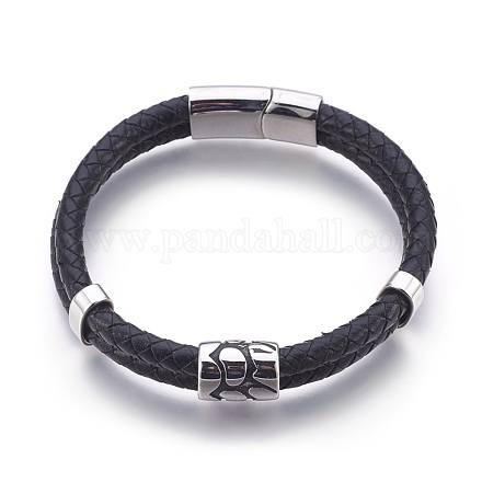 Leather Cord Bracelets BJEW-E350-06A-1