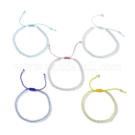 Bracelet de perles de verre tressées pour femme BJEW-JB09657-1
