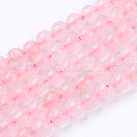 Natural rosa de hilos de abalorios de cuarzo G-R193-13-6mm-1