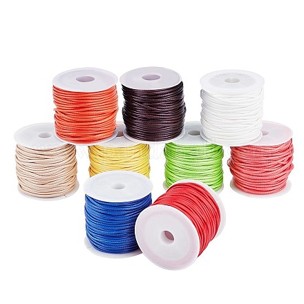 9 Rolls 9 Colors Waxed Polyester Cords YC-PH0002-24-1.5mm-1