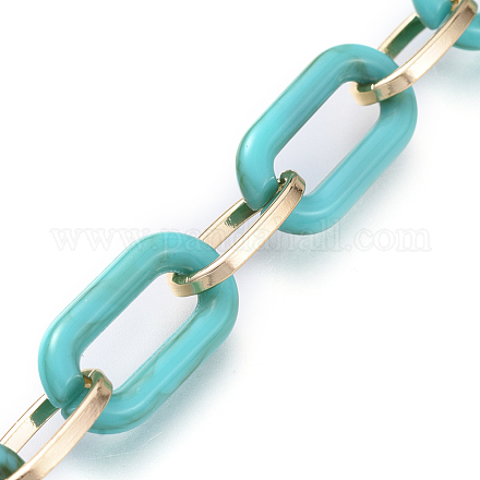 Акриловые и алюминиевые кабельные цепи ручной работы AJEW-JB00559-01-1