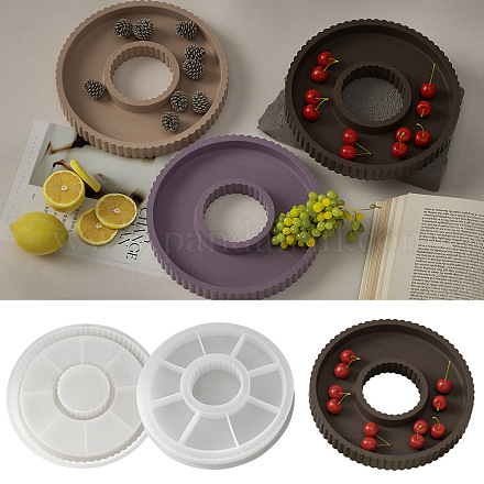 Moldes de silicona para platos de almacenamiento diy redondos y planos DIY-F148-01-1