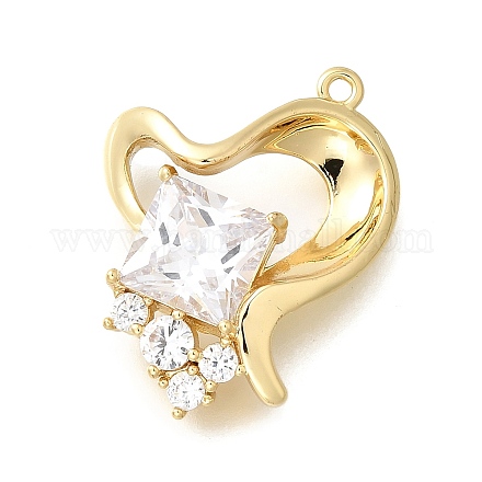 Латунные микро проложить кубического циркония подвески LS-KK-Q035-09G-1