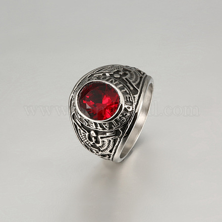 Кольца из нержавеющей стали 304 с кубическим цирконием для мужчин FS-WG6F3D4-20-1