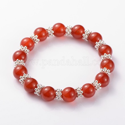 Valentinstag charmante natürliche Edelstein Perlen Stretch Armbänder BJEW-JB01839-03-1