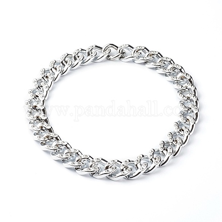 Ccb пластиковые ожерелья-цепочки со стразами NJEW-JN03560-1