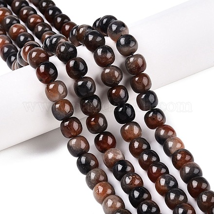 Окрашенные природные белый нефрит бисер пряди G-T138-D06-1