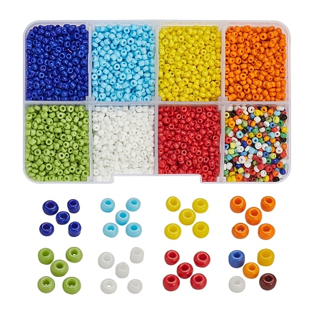 8 cuentas de semillas de vidrio de colores SEED-YW0001-59-1