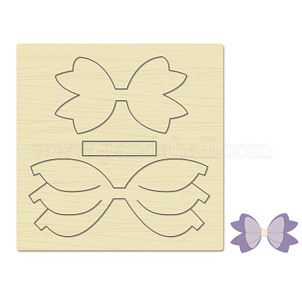 木材切断ダイ  鋼鉄で  DIYスクラップブッキング/フォトアルバム用  装飾的なエンボス印刷紙のカード  ちょう結びの模様  15x15cm DIY-WH0178-057-1
