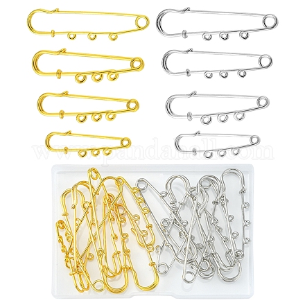 16Pcs 8 Style Stainless Steel Safety Pins Brooch Findings STAS-YW0001-37-1
