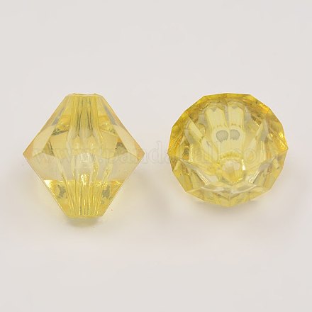 Faceted Bicone Transparent Acrylic Beads DBB5mm13-1