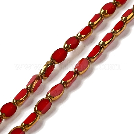 Electroplate Opaque Color Glass Beads Strands EGLA-Q127-A01-02K-1
