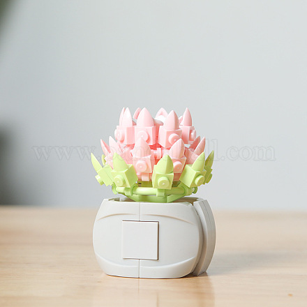 Set di giocattoli fai da te con fiori succulenti in plastica per piante DIY-I077-05-1