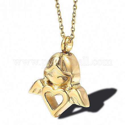 Collier pendentif ange avec coeur urne cendres BOTT-PW0001-031G-1